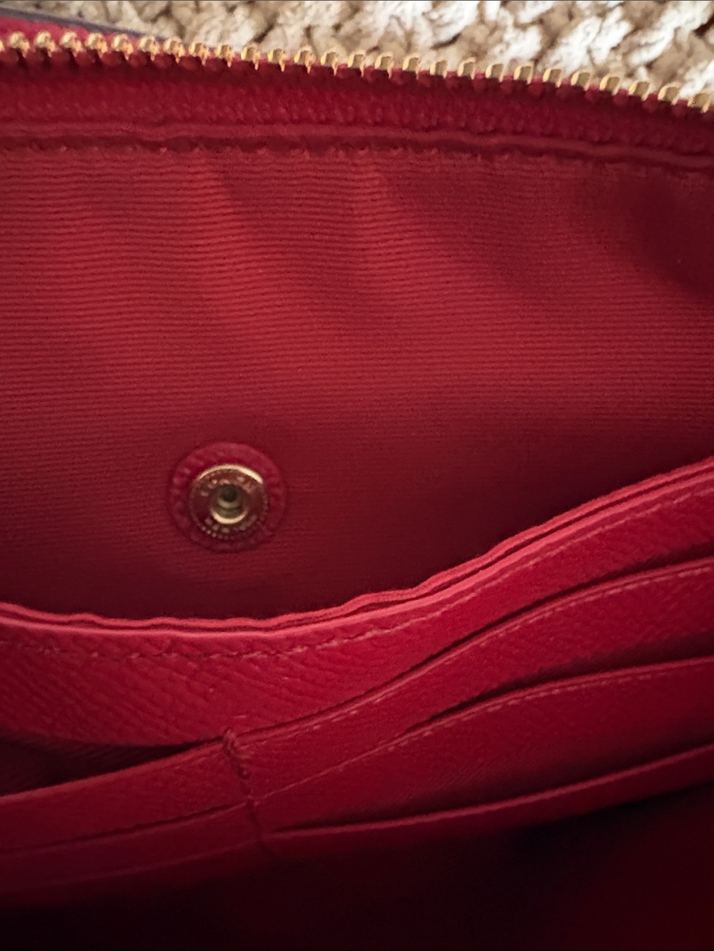 COACH Red Pebbled Leather Clutch Wristlet EUC - Picture 8 of 9